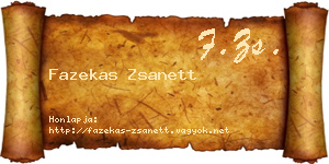 Fazekas Zsanett névjegykártya